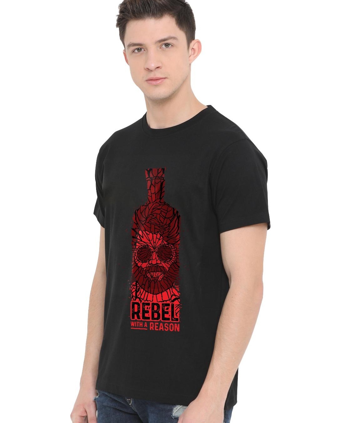 Buy Men s Black Arjun Reddy The Rebel Printed T shirt Online at Bewakoof