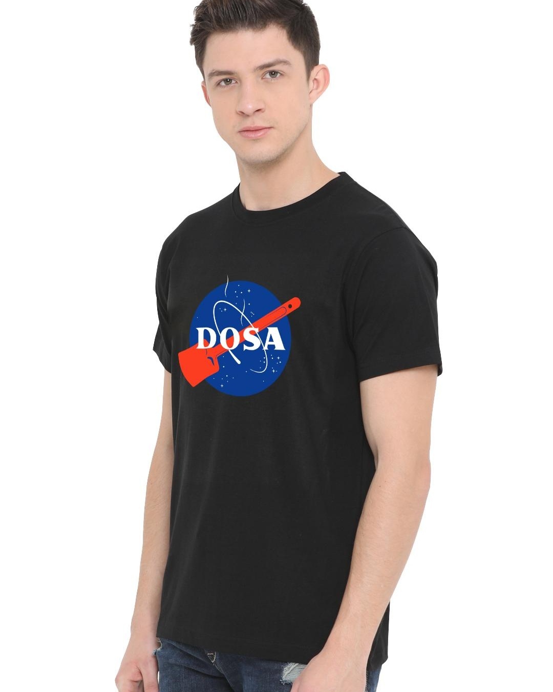 Shop Men's Black Dosa Graphic Printed T-shirt-Back