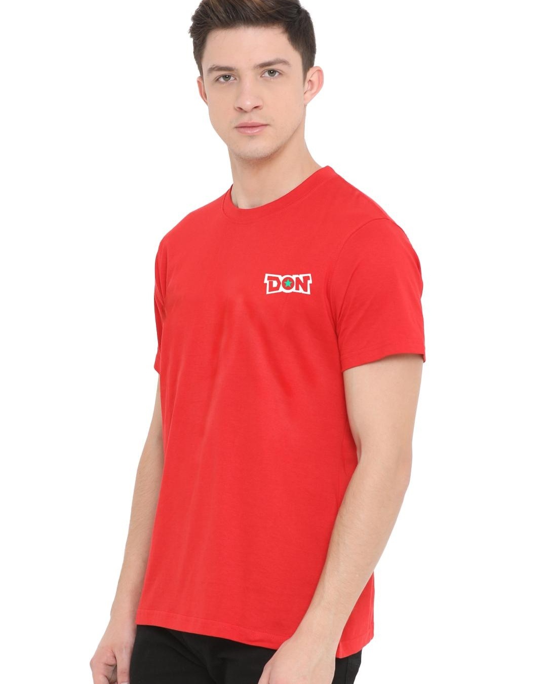 Shop Men's Red Don Minimal Logo Typographic T-shirt-Back