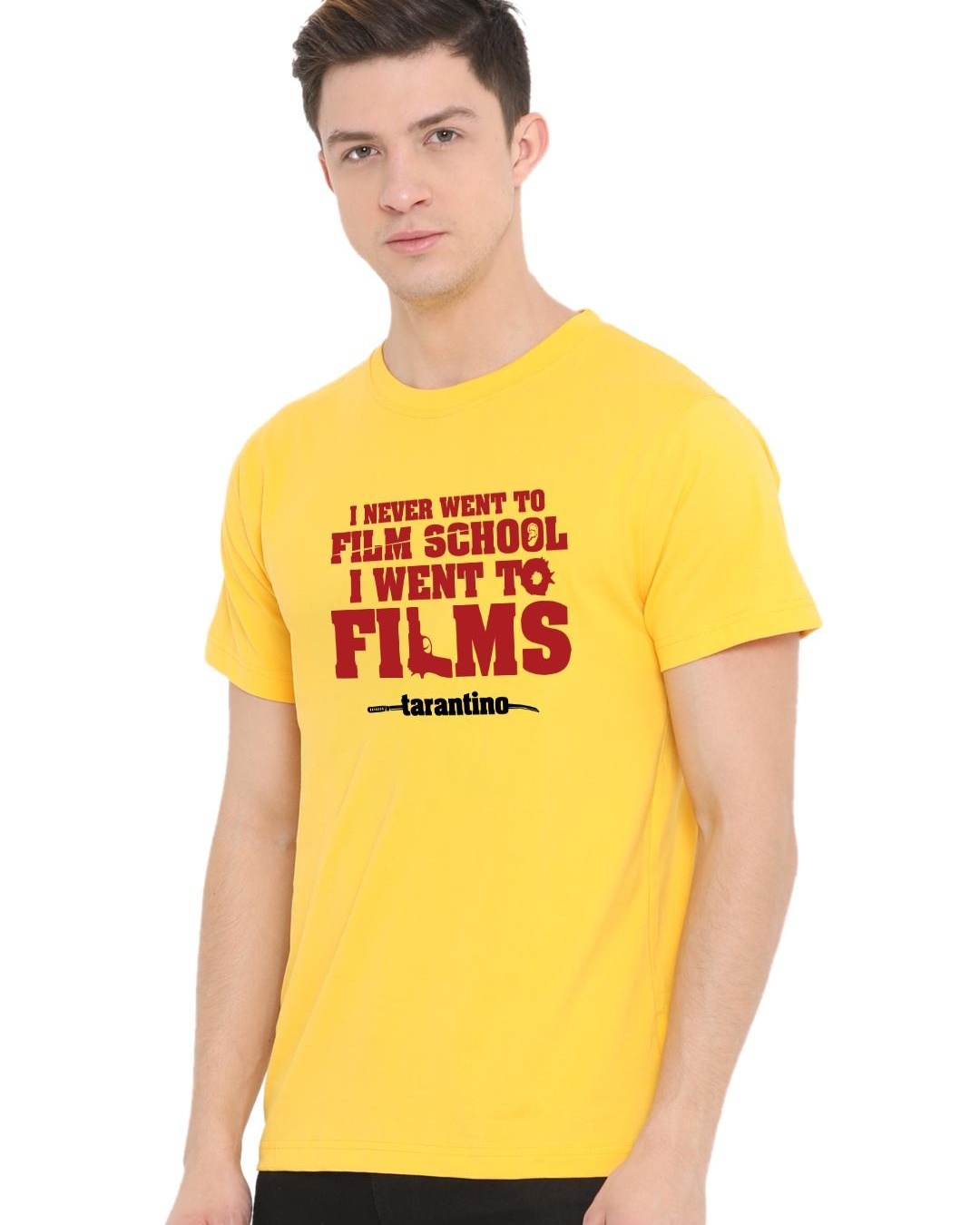 Shop Men's Yellow Tarantino Printed T Shirt-Back