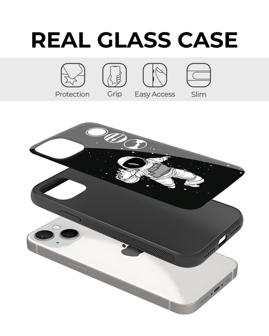 Shop Fun Astronaut Premium Glass Cover for OnePlus 8-Back