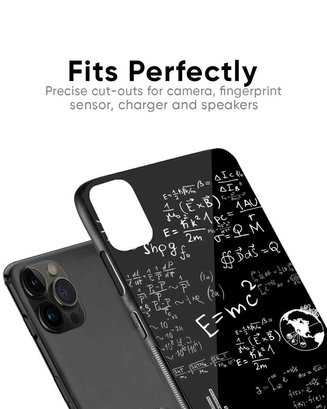 Shop Funny Math Premium Glass Case for Apple iPhone SE 2022 (Shock Proof, Scratch Resistant)-Back