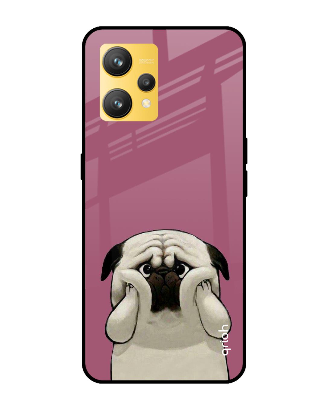 Buy Funny Pug Face Printed Premium Glass Cover for Realme 9 4G (Shock