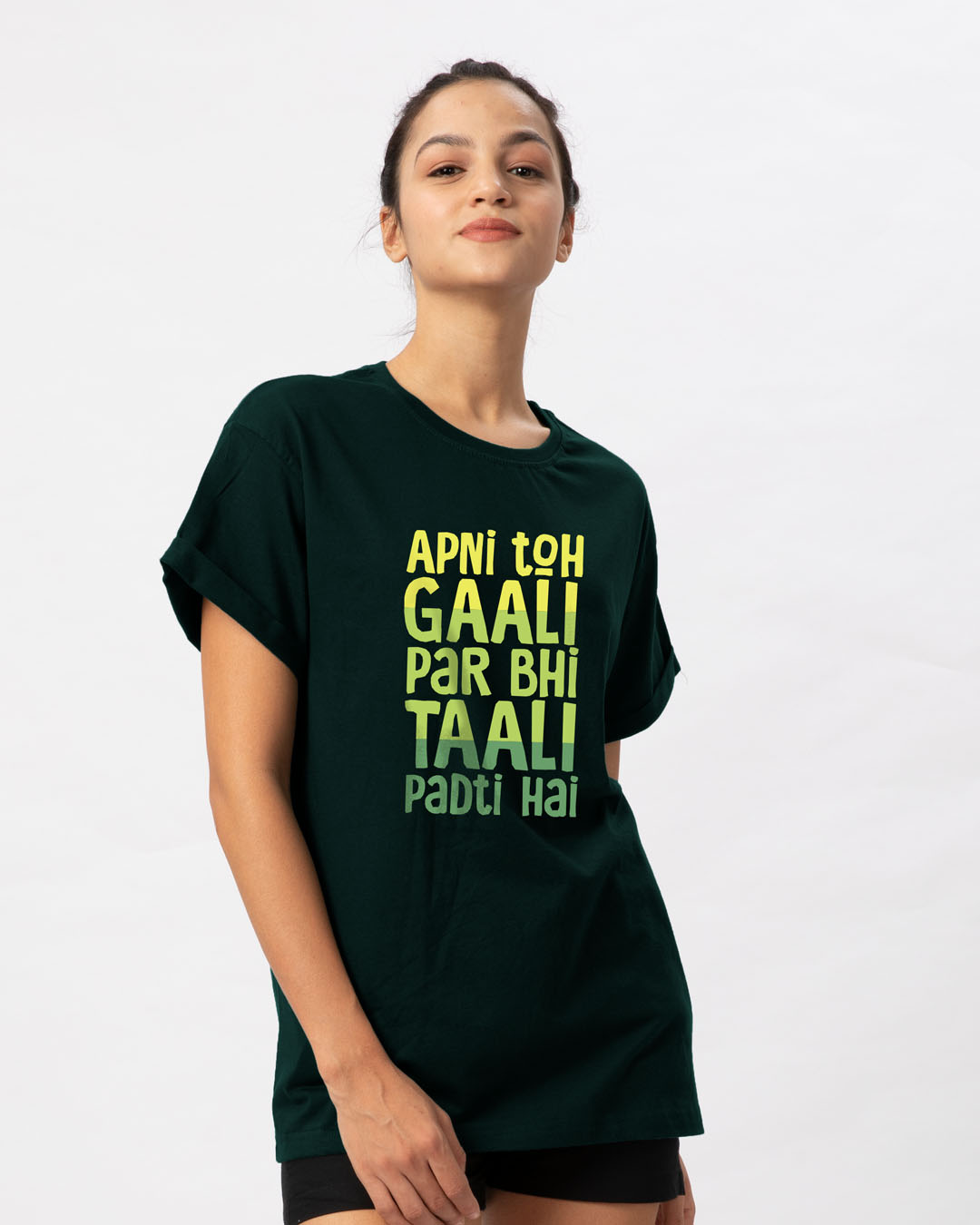Shop Gaali Par Taali Boyfriend T-Shirt-Back