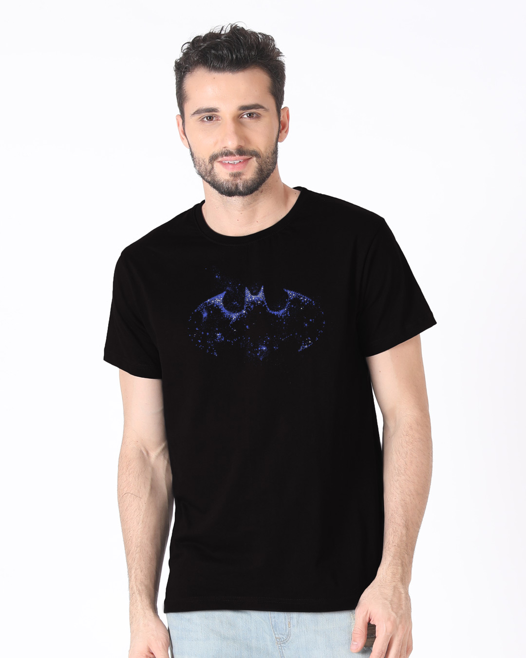 Shop Galaxy Batman Half Sleeve T-Shirt (BML)-Back