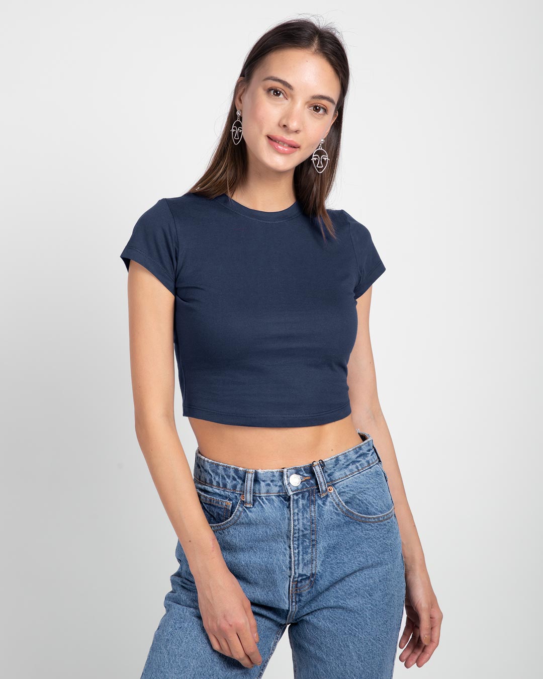 Shop Galaxy Blue Crop Top T-Shirt-Back