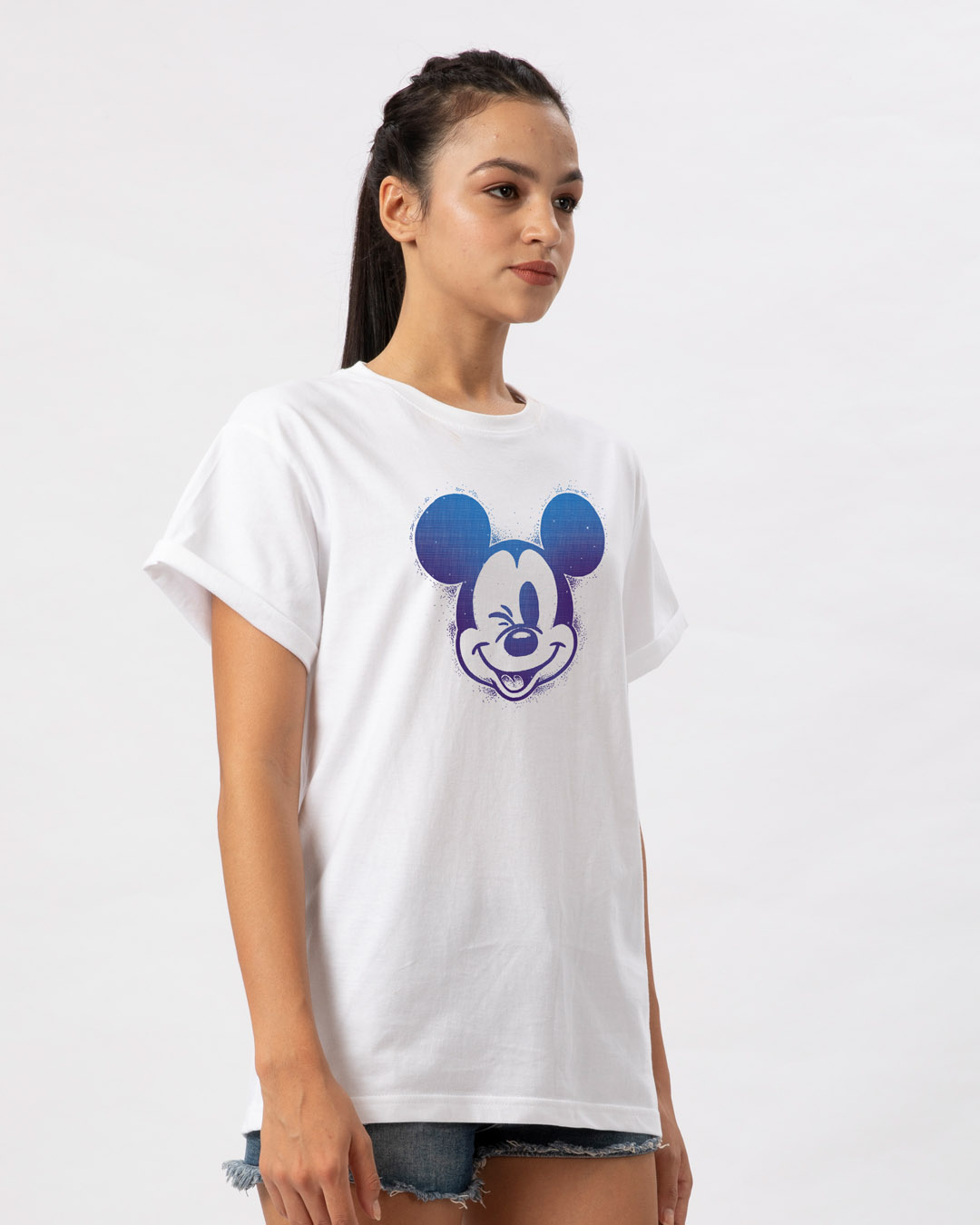 Shop Galaxy Mickey Boyfriend T-Shirt (DL)-Back