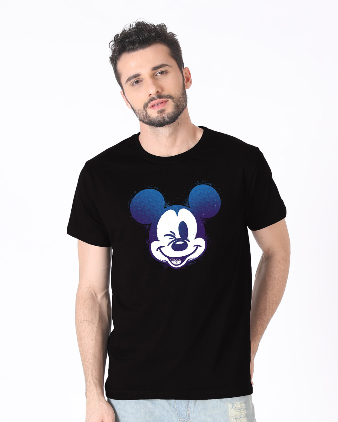 Shop Galaxy Mickey Half Sleeve T-Shirt (DL)-Back