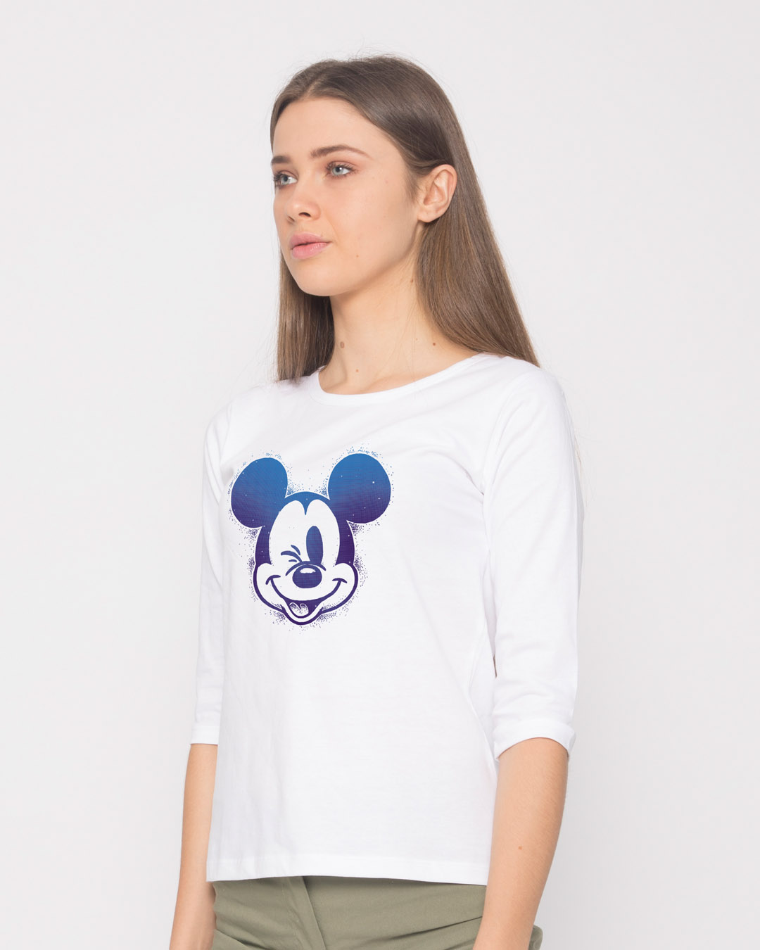 Shop Galaxy Mickey Round Neck 3/4th Sleeve T-Shirt (DL)-Back