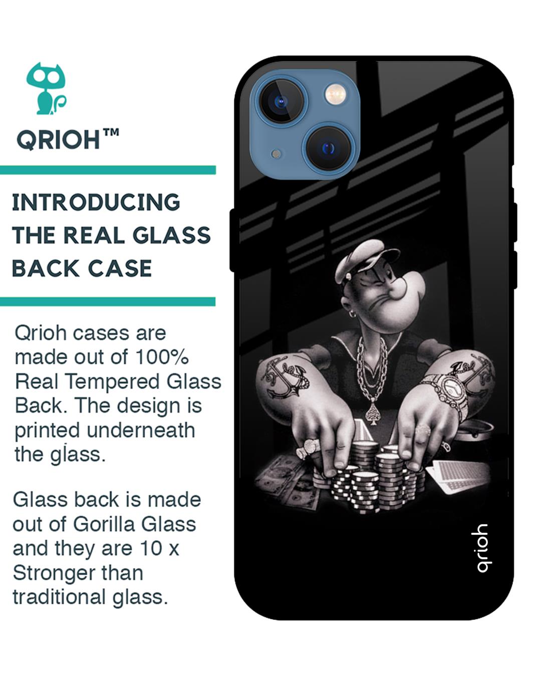 Shop Gambling Problem Printed Premium Glass Cover For iPhone 13 mini (Impact Resistant, Matte Finish)-Back