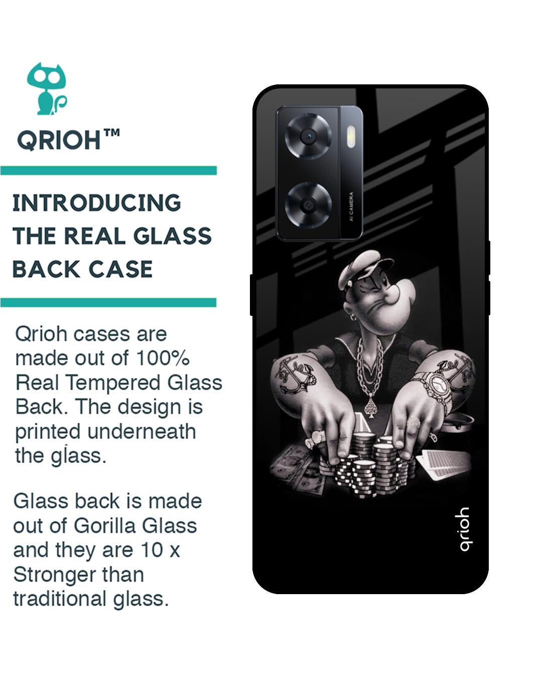 Shop Gambling Problem Printed Premium Glass Case for OPPO A77s (Shock Proof,Scratch Resistant)-Back