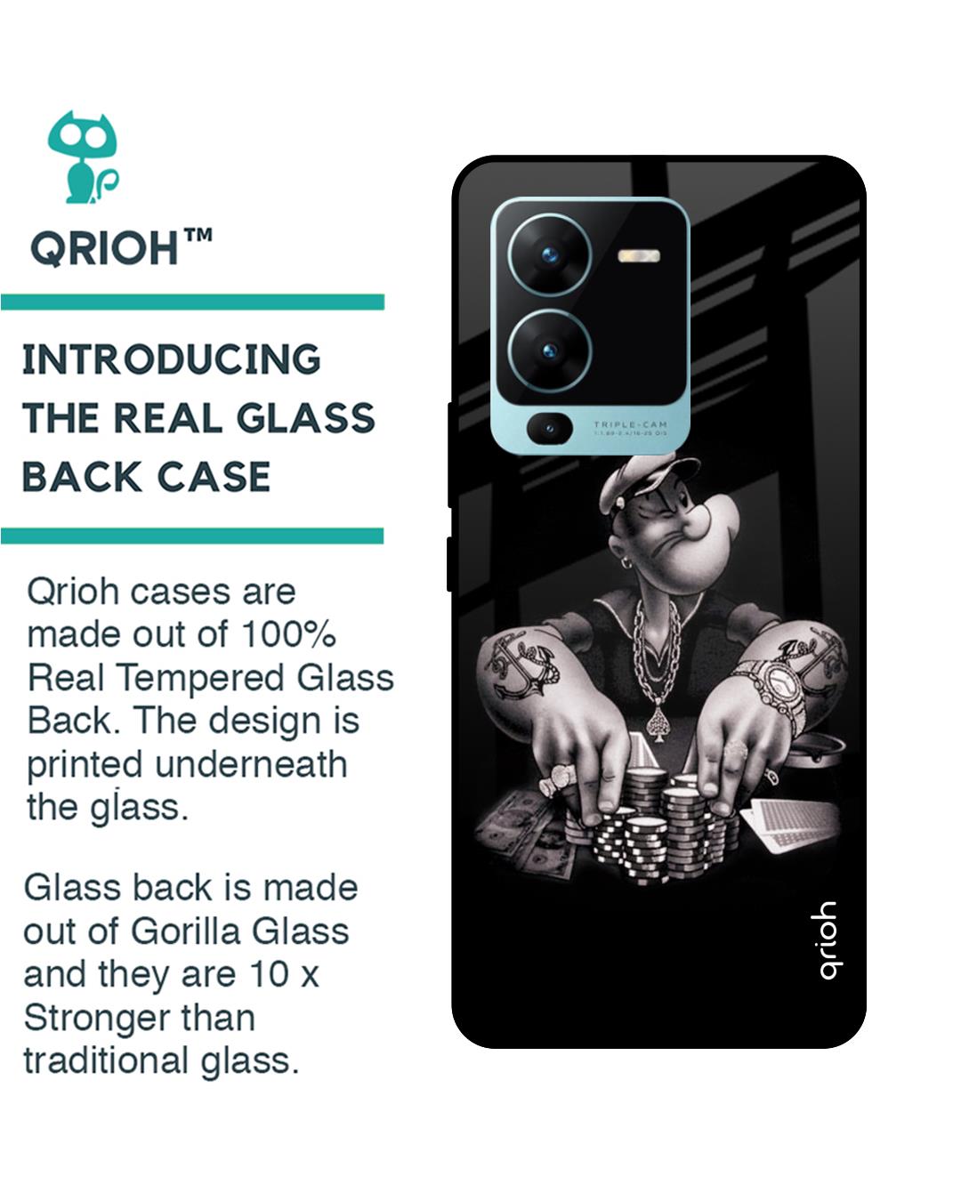Shop Gambling Problem Printed Premium Glass Case for Vivo V25 Pro (Shock Proof,Scratch Resistant)-Back