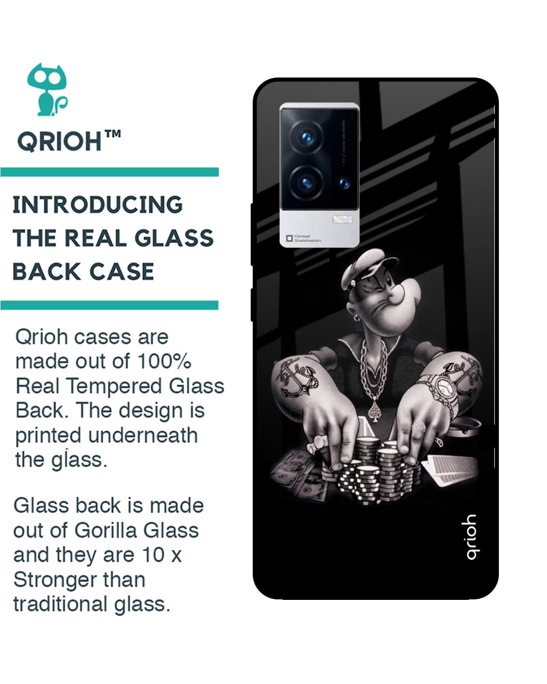 Shop Gambling Problem Printed Premium Glass Cover for IQOO9 5G (Shock Proof, Scratch Resistant)-Back