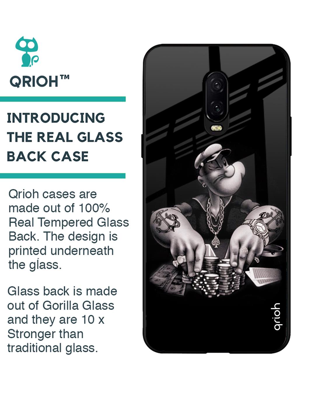 Shop Gambling Problem Printed Premium Glass Cover For OnePlus 6T (Impact Resistant, Matte Finish)-Back