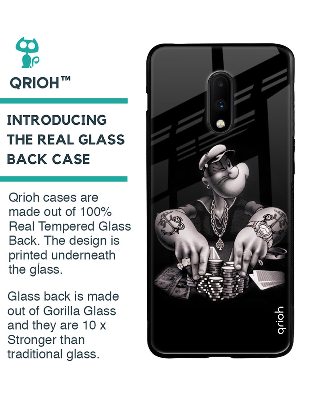 Shop Gambling Problem Printed Premium Glass Cover For OnePlus 7 (Impact Resistant, Matte Finish)-Back