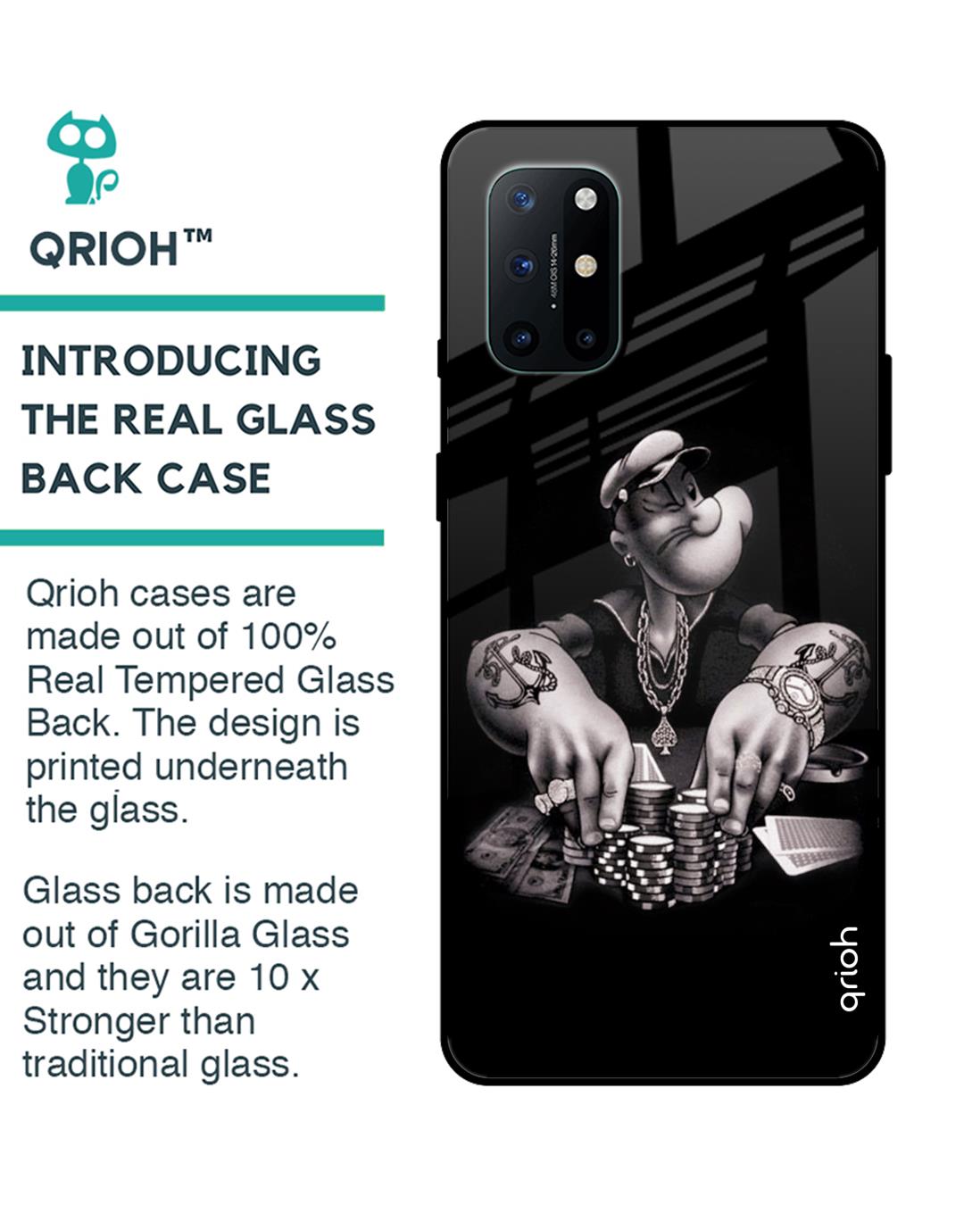 Shop Gambling Problem Printed Premium Glass Cover For OnePlus 8T (Impact Resistant, Matte Finish)-Back