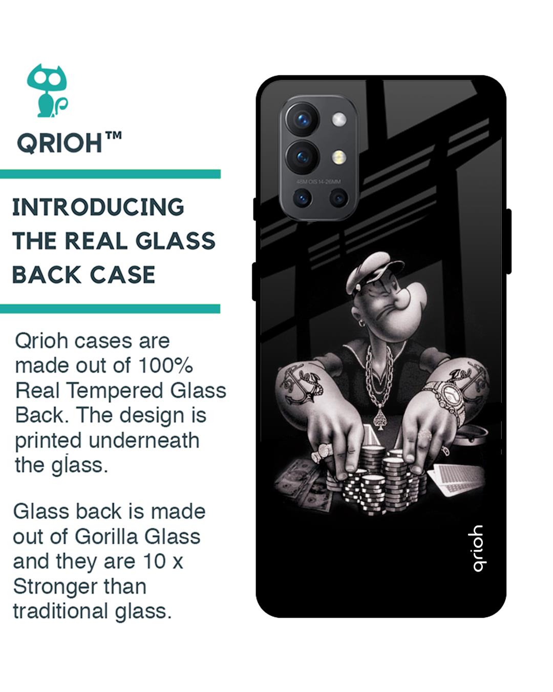 Shop Gambling Problem Printed Premium Glass Cover For OnePlus 9R (Impact Resistant, Matte Finish)-Back