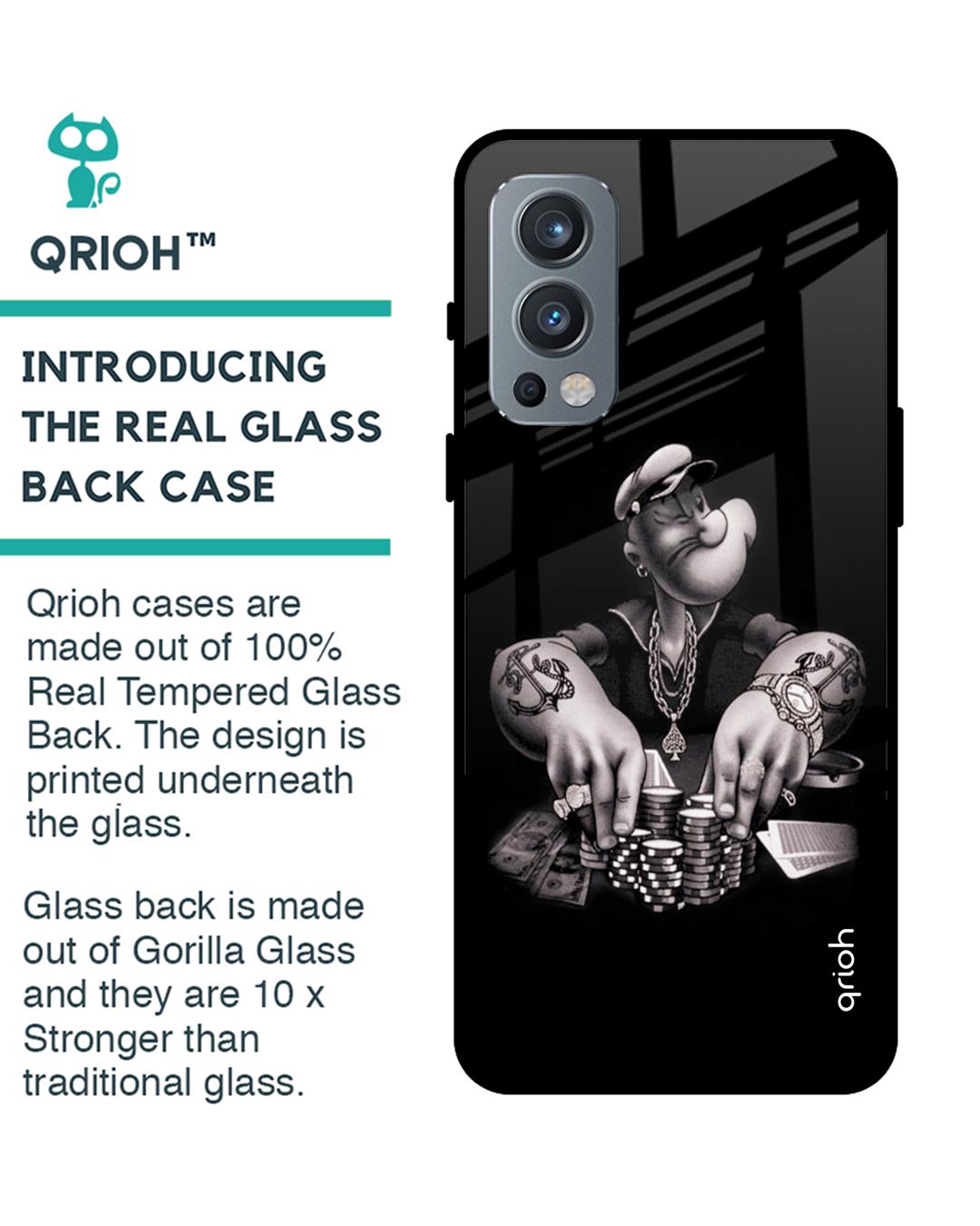 Shop Gambling Problem Printed Premium Glass Cover For OnePlus Nord 2 5G (Impact Resistant, Matte Finish)-Back