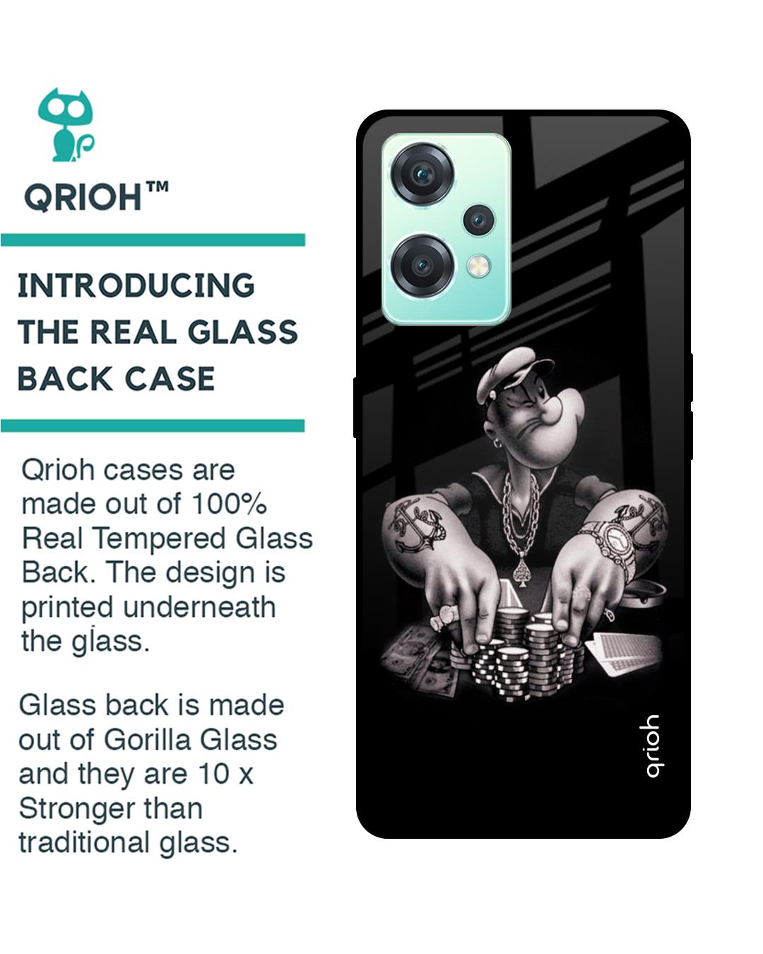 Shop Gambling Problem Printed Premium Glass Cover For OnePlus Nord CE 2 Lite 5G (Matte Finish)-Back