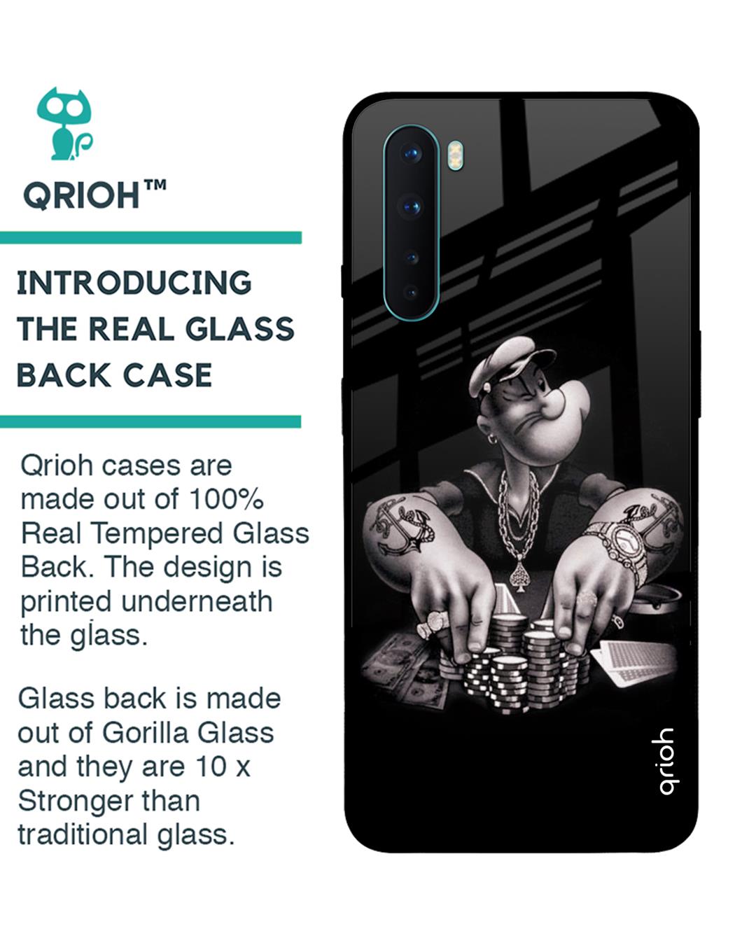 Shop Gambling Problem Printed Premium Glass Cover For OnePlus Nord (Impact Resistant, Matte Finish)-Back