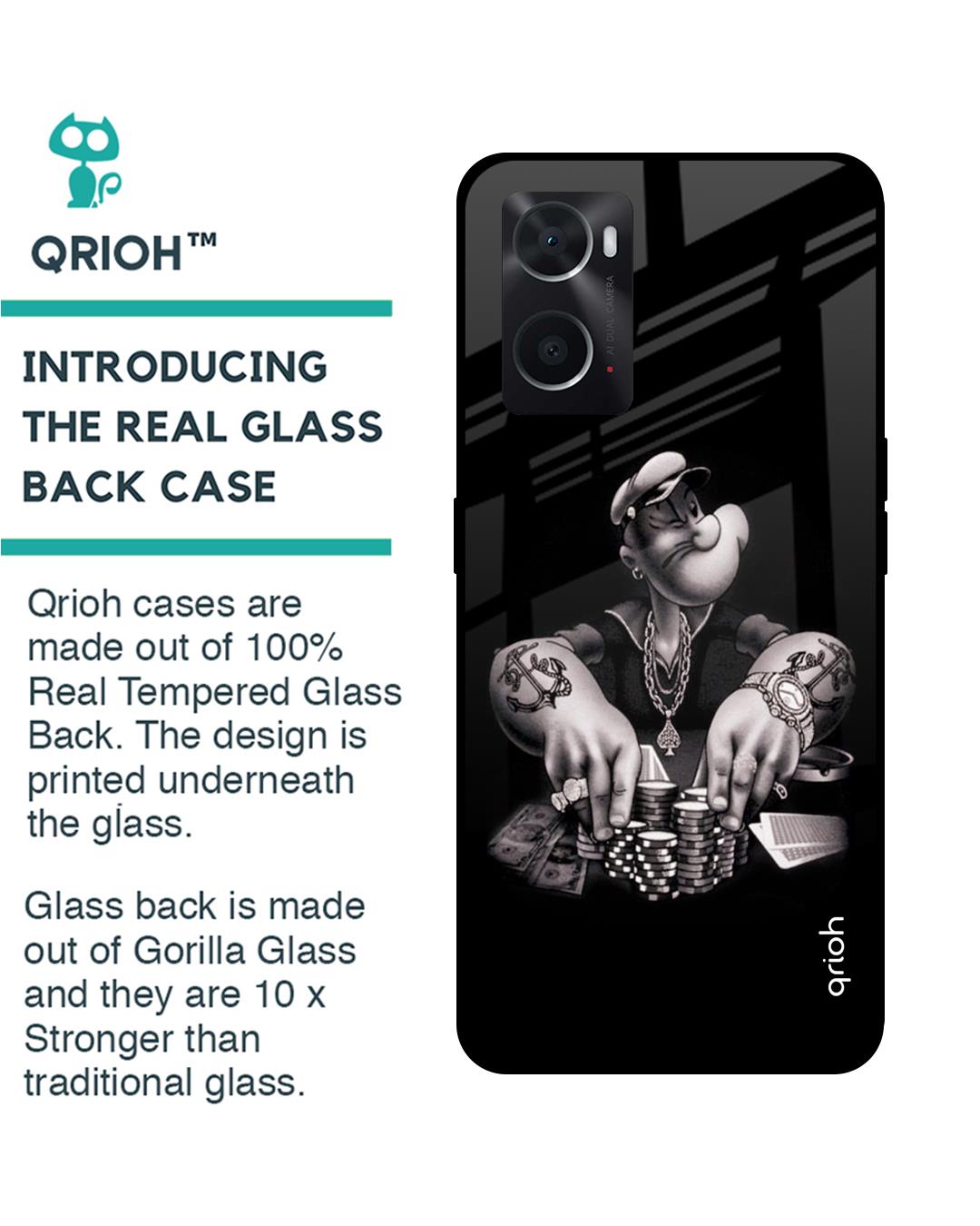 Shop Gambling Problem Printed Premium Glass Cover for Oppo A36 (Shock Proof, Scratch Resistant)-Back