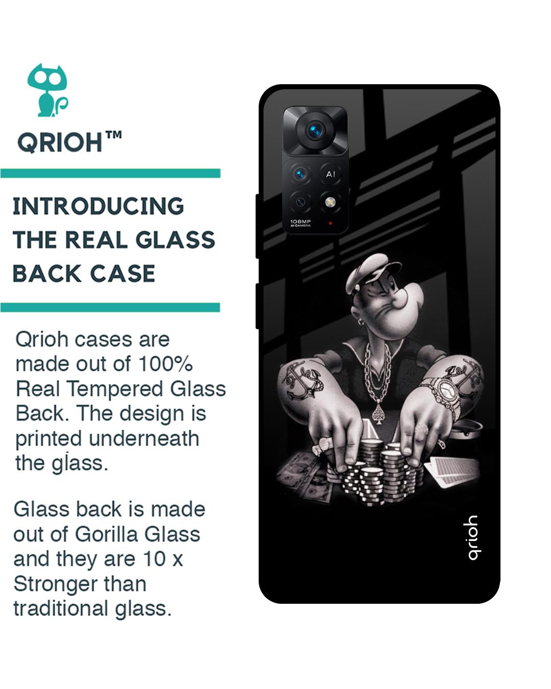 Shop Gambling Problem Printed Premium Glass Cover For Redmi Note 11 Pro 5G (Matte Finish)-Back