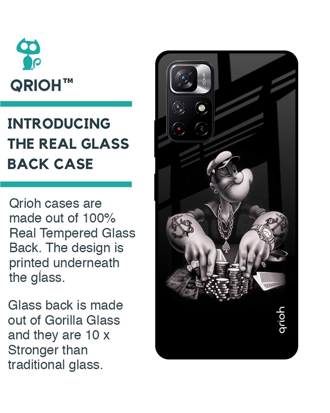 Shop Gambling Problem Printed Premium Glass Cover For Redmi Note 11T 5G (Impact Resistant, Matte Finish)-Back