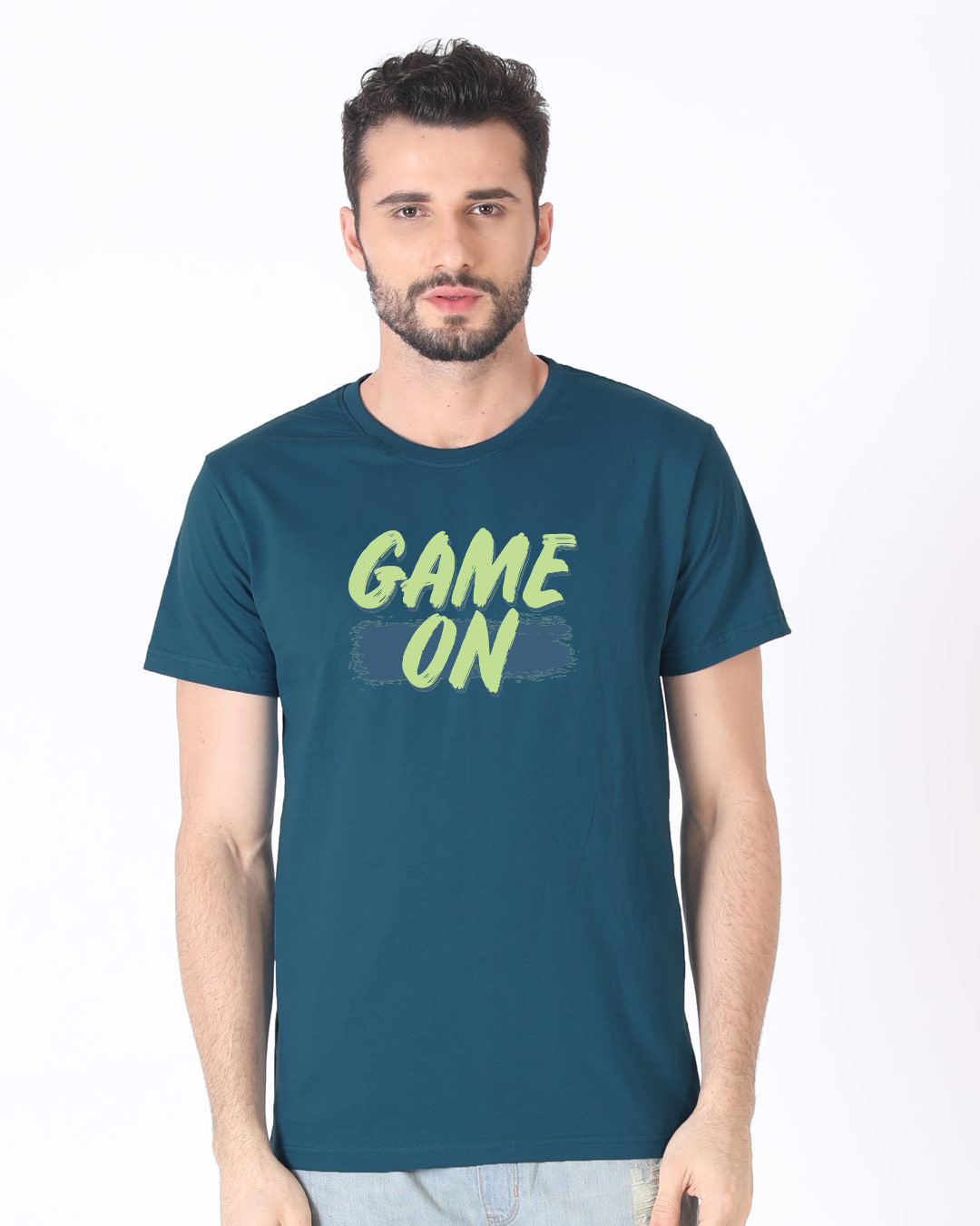 Shop Game On Neon Half Sleeve T-Shirt-Back