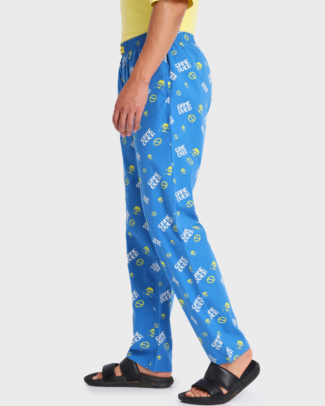Shop Men's Blue Game Over All Over Printed Pyjamas-Back