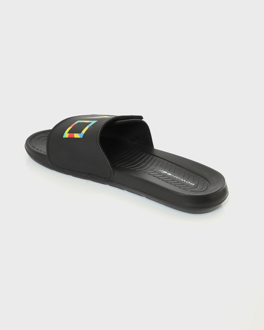 Buy Men's Black Relax Printed Adjustable Strap Comfysole Sliders Online in  India at Bewakoof