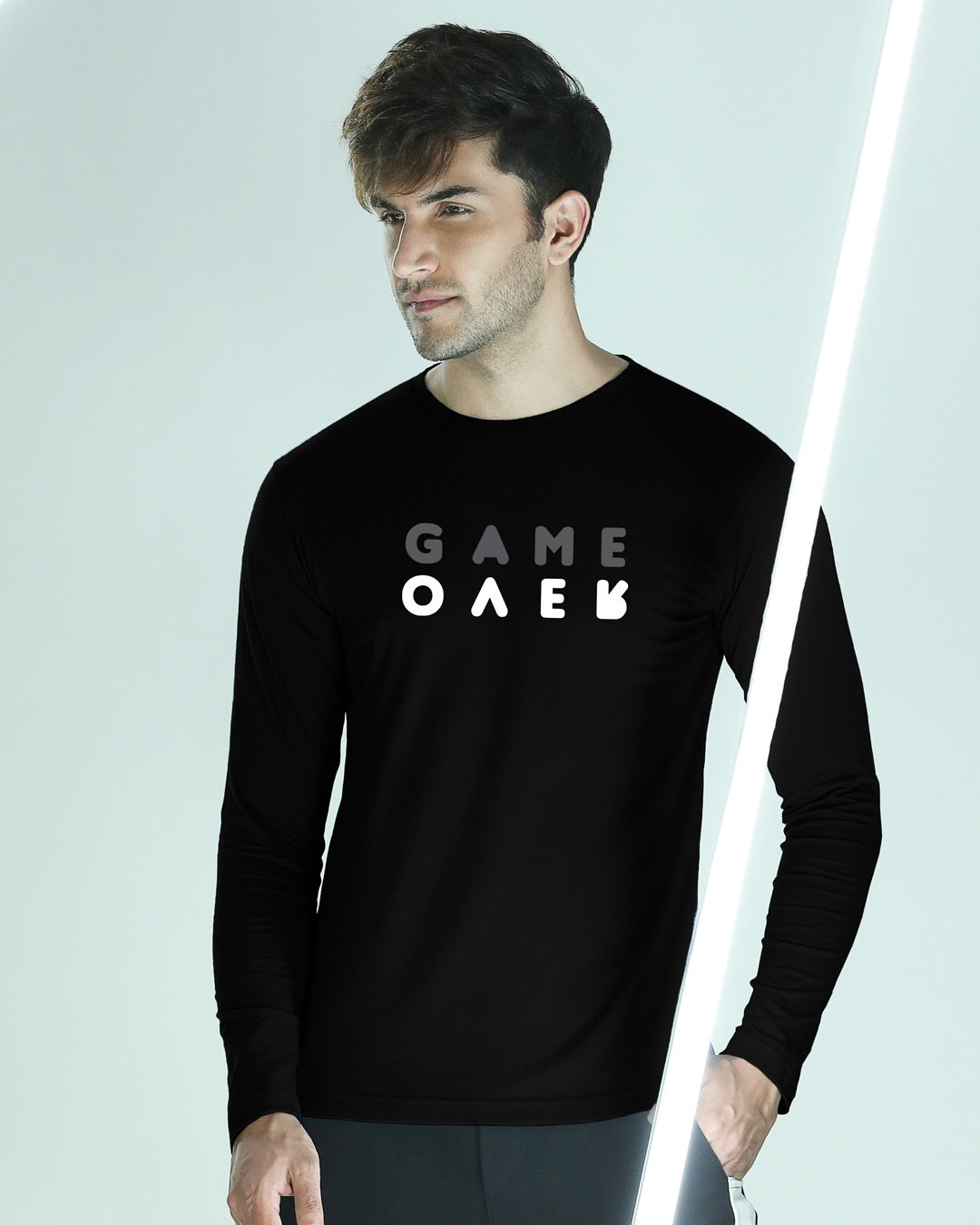 

Game Over Minimal Full Sleeve T-Shirt Black Men' Printed Full Sleeve T-Shirt Bewakoof.com