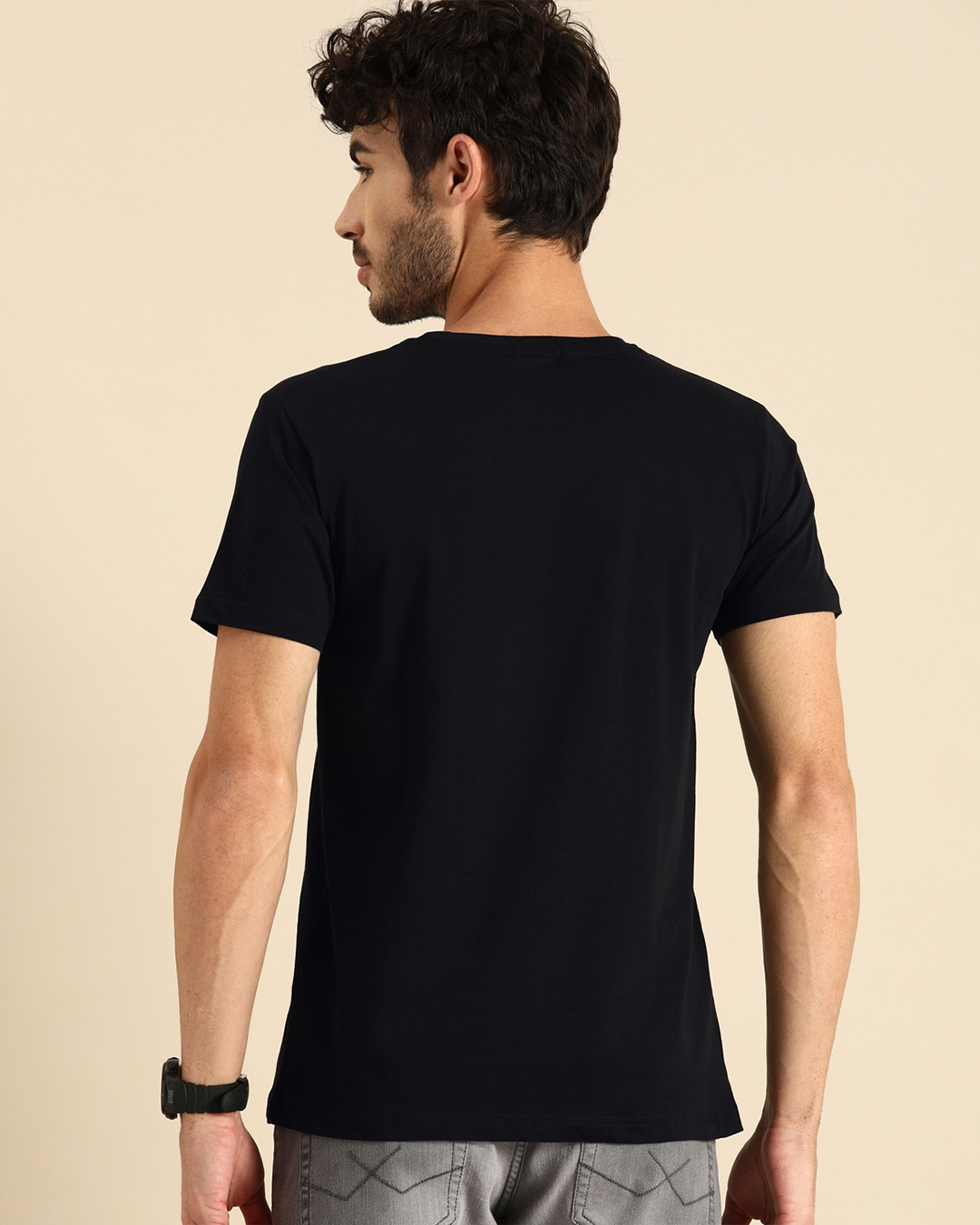 Shop Men's Black Game Over Typography T-shirt-Back