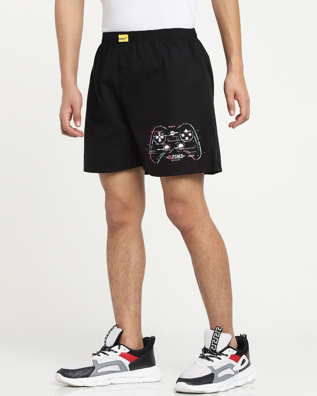 Shop Gamer Glitched Side Printed Boxer-Back