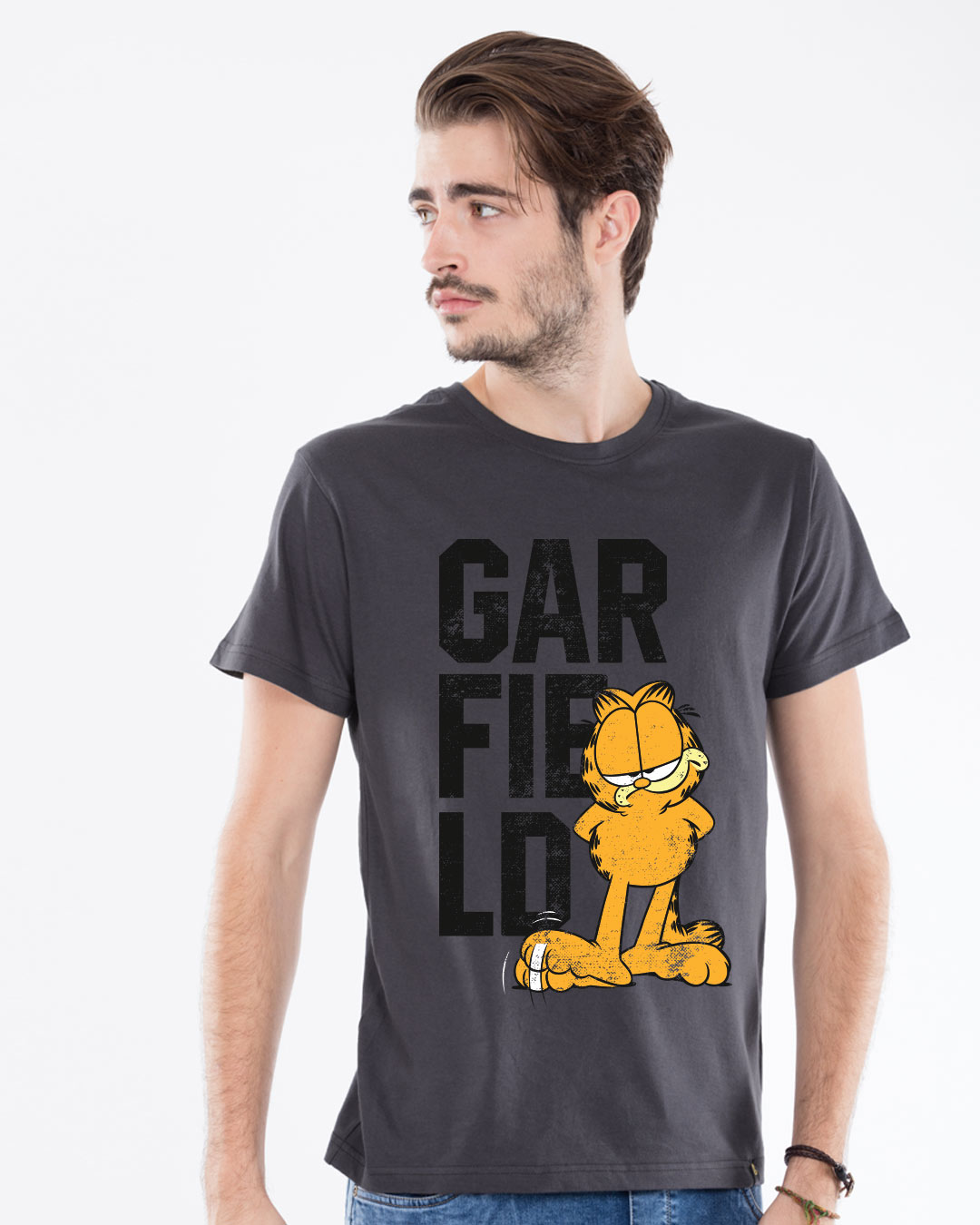 Shop Garfield Stacked Name Half Sleeve T-Shirt (GL)-Back