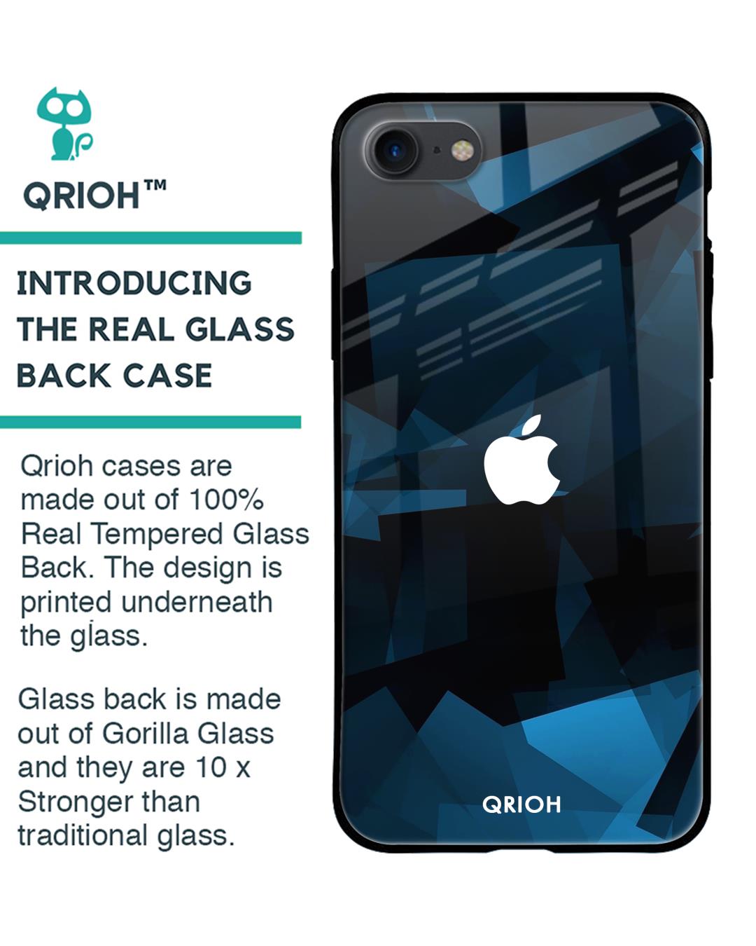 Shop Geometric Printed Silicon Glass Cover For iPhone 7 (Light Weight, Impact Resistant)-Back
