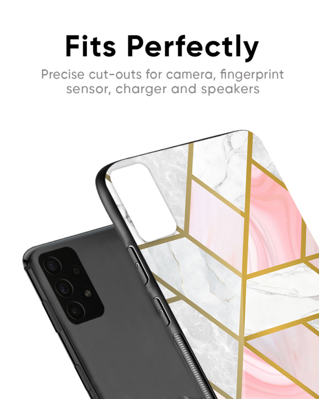 Shop Geometrical Marble Premium Glass Case for Apple iPhone 12 Mini (Shock Proof, Scratch Resistant)-Back