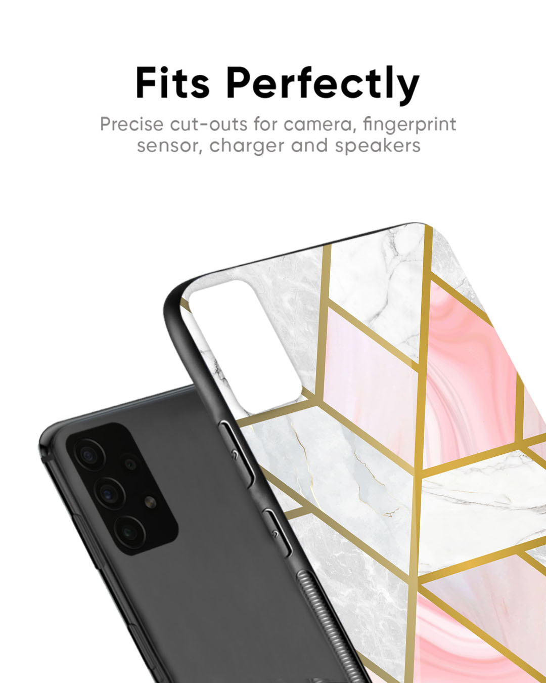 Shop Geometrical Marble Premium Glass Case for OnePlus Nord 3 5G (Shock Proof, Scratch Resistant)-Back