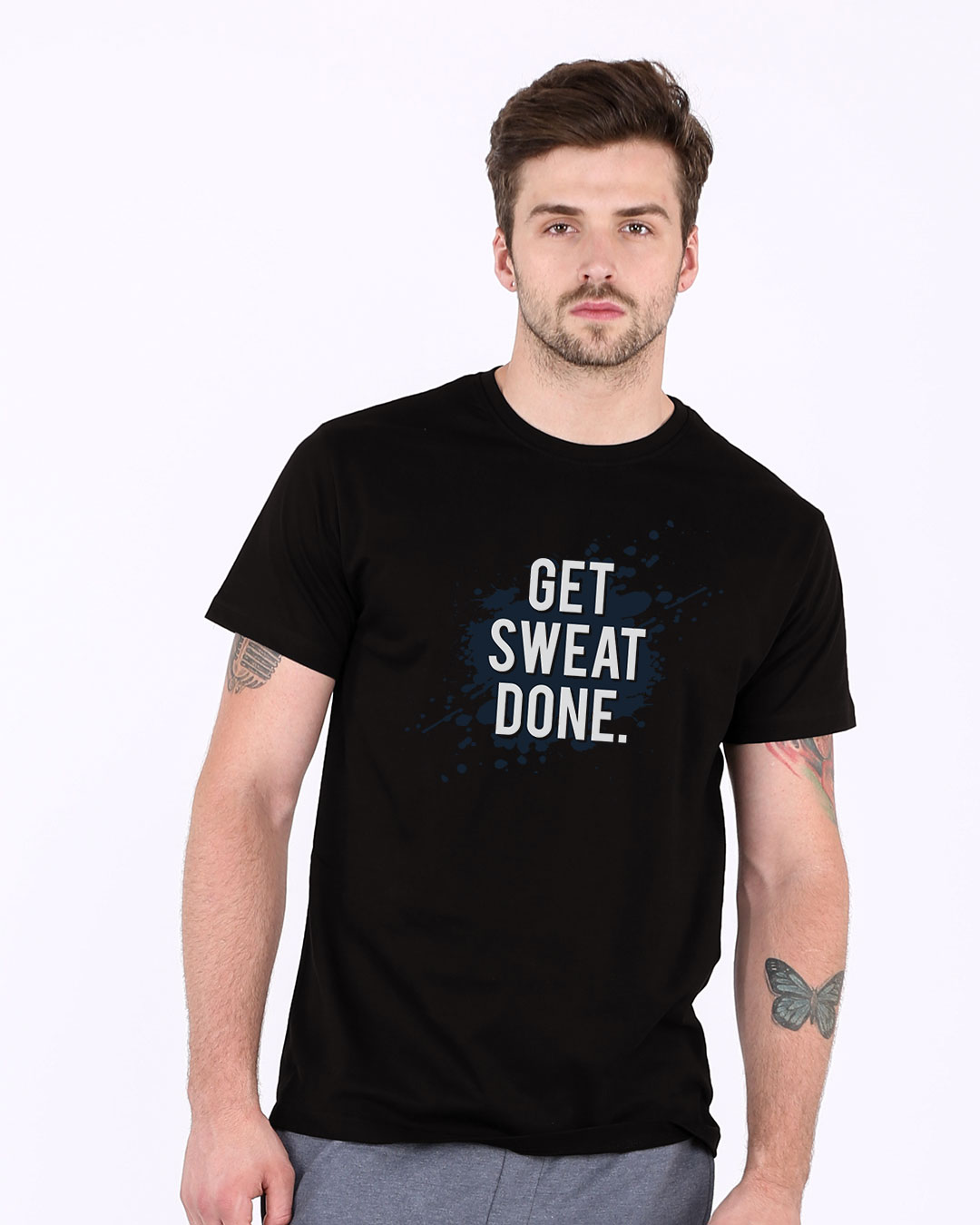 Shop Get Sweat Done Half Sleeve T-Shirt-Back