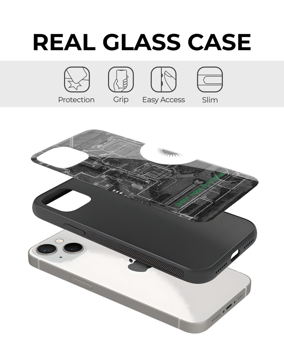 Shop Ghost Mode Premium Glass Cover for Apple iPhone 12-Back