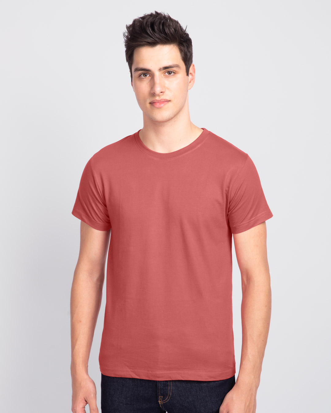 

Ginger Spice Half Sleeve T-Shirt Men' Plain T-Shirts Bewakoof.com, Orange