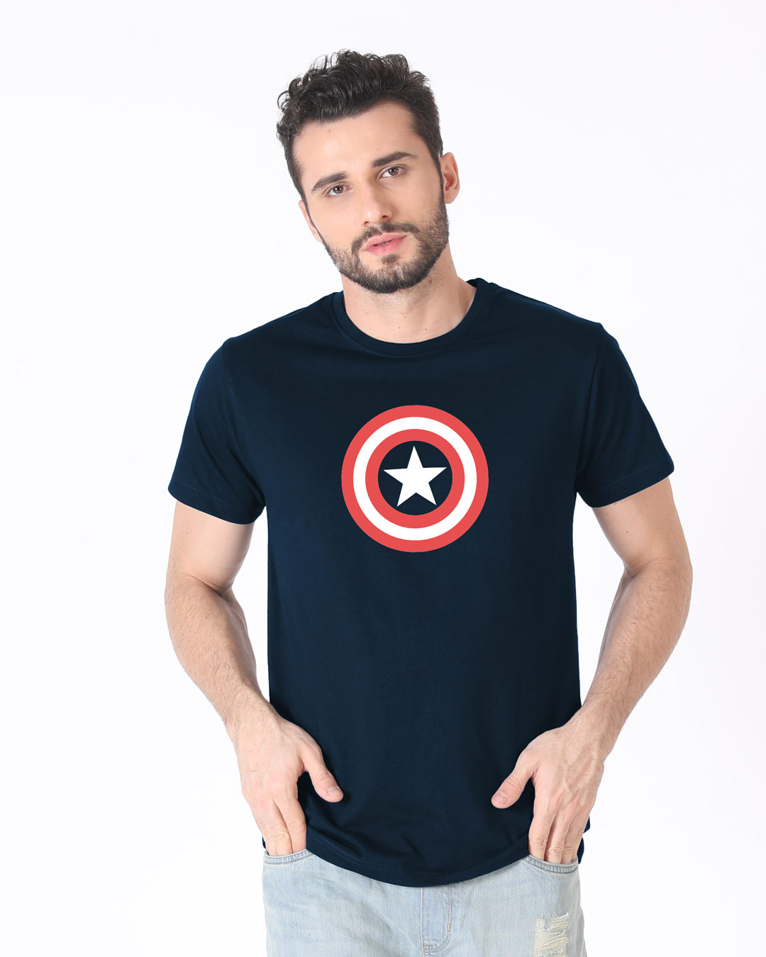 Shop Glowing Avenger Half Sleeve T-Shirt (AVL) (GID)-Back