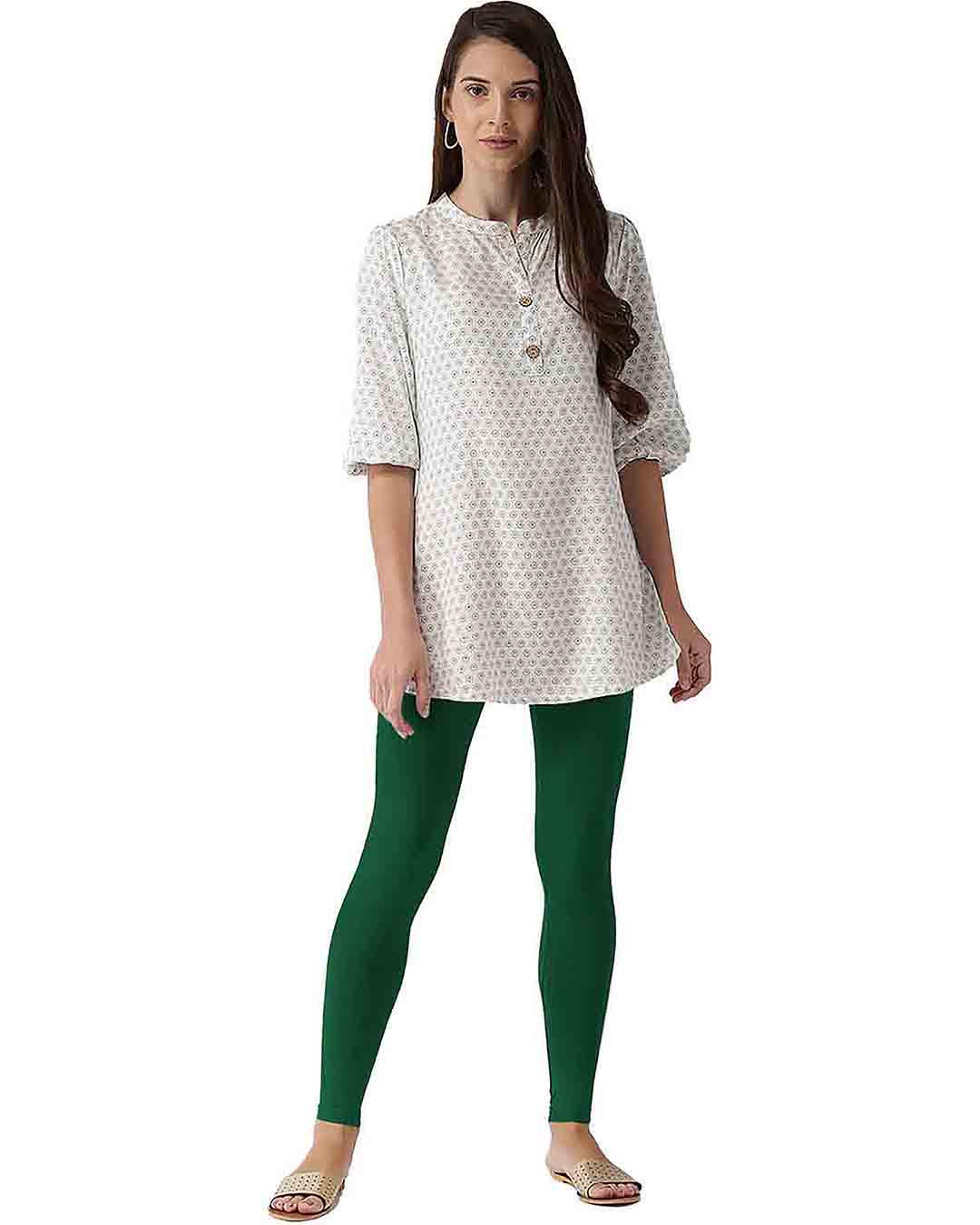 fcity.in - Gorgeous Trendy Ankle Length Dark Green Women Leggings /  Fashionable