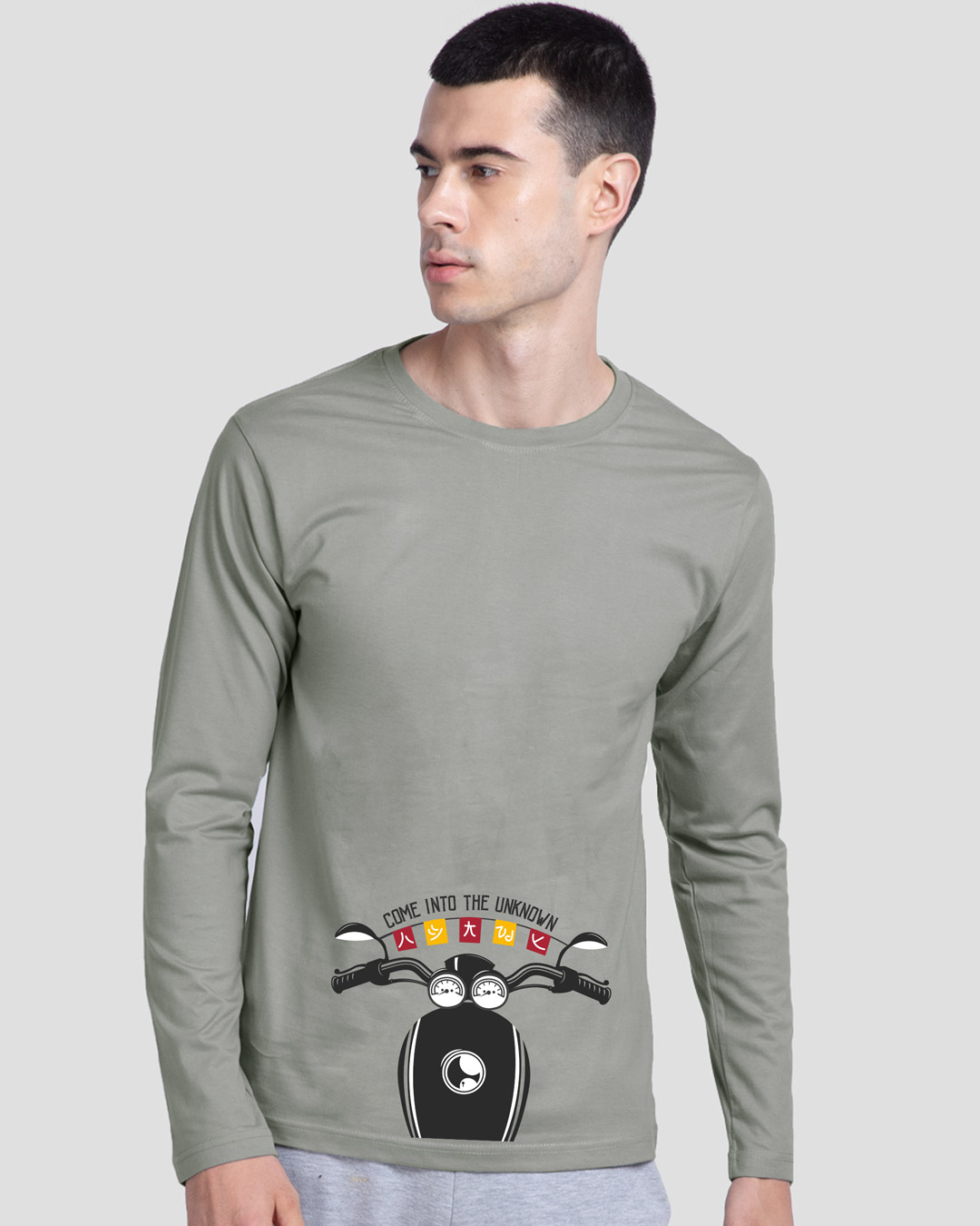 Shop Go Into The Unknown Full Sleeve T-Shirt Meteor Grey-Back