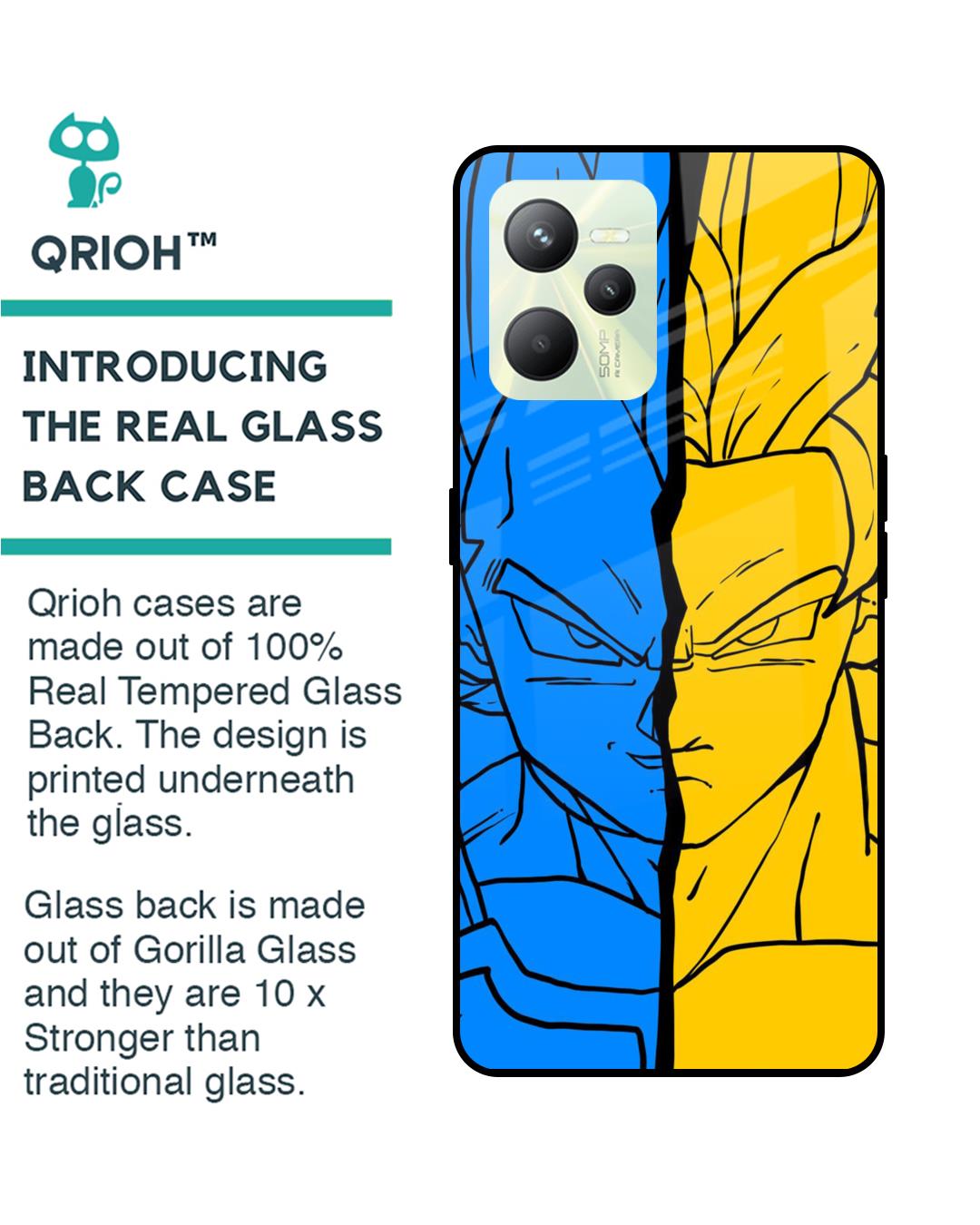Shop Goku and Vegeta Premium Glass Case for Realme C35(Shock Proof, Scratch Resistant)-Back