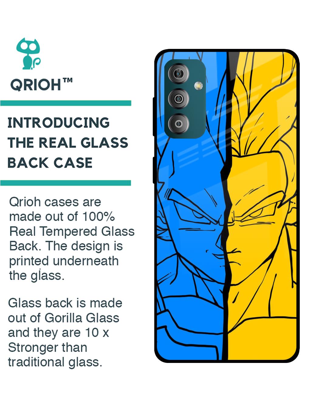 Shop Goku and Vegeta Premium Glass Case for Samsung Galaxy F23 5G (Shock Proof,Scratch Resistant)-Back
