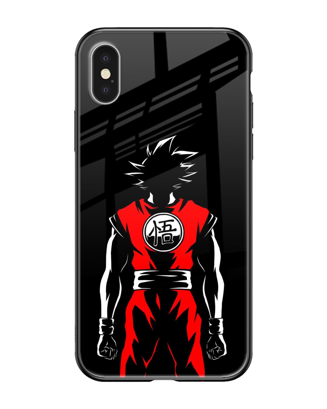 Shop Goku Back Art Premium Glass Case for Apple iPhone XS (Shock Proof,Scratch Resistant)-Front