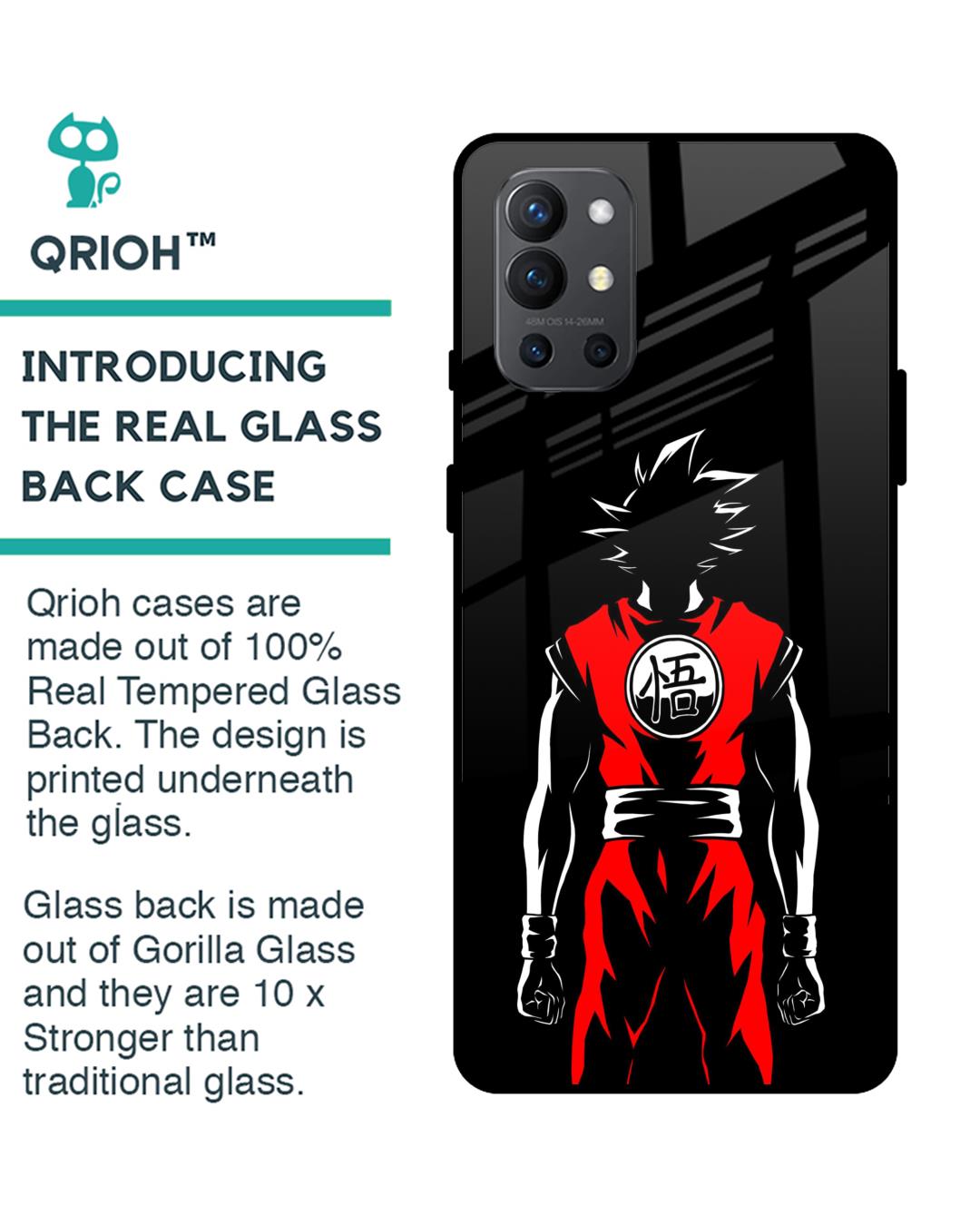 Shop Goku Back Art Premium Glass Case for OnePlus 9R (Shock Proof,Scratch Resistant)-Back