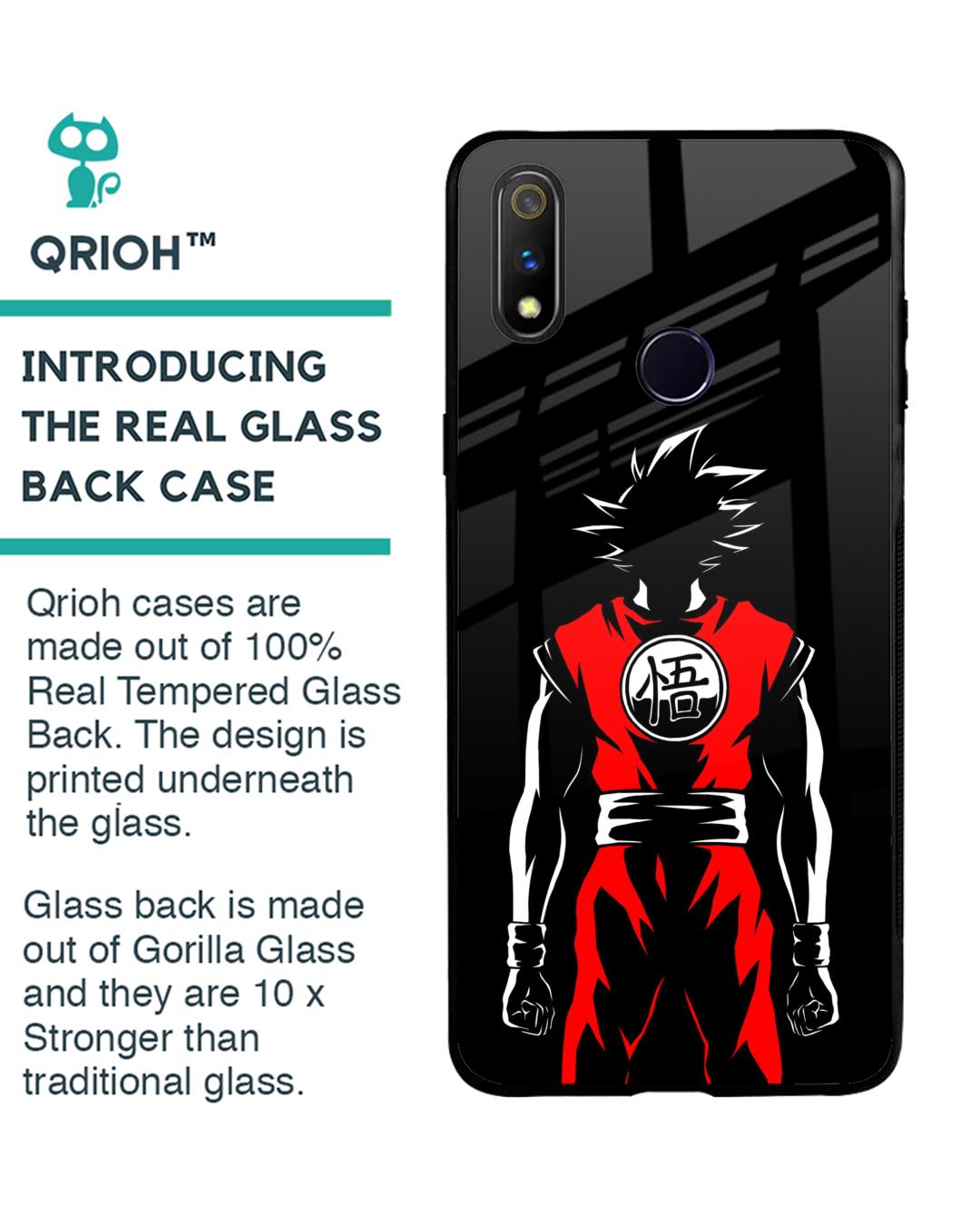 Shop Goku Back Art Premium Glass Case for Realme 3 Pro (Shock Proof, Scratch Resistant)-Back