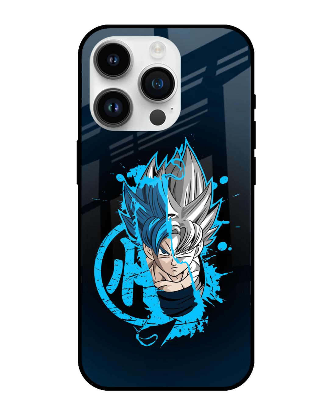 Shop Goku Brush Art Premium Glass Case for Apple iPhone 14 Pro (Shock Proof,Scratch Resistant)-Front