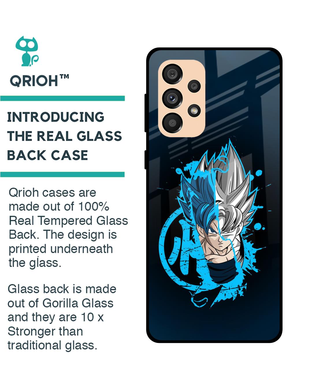 Shop Goku Brush Art Premium Glass Case for Samsung Galaxy A33 5G (Shock Proof,Scratch Resistant)-Back